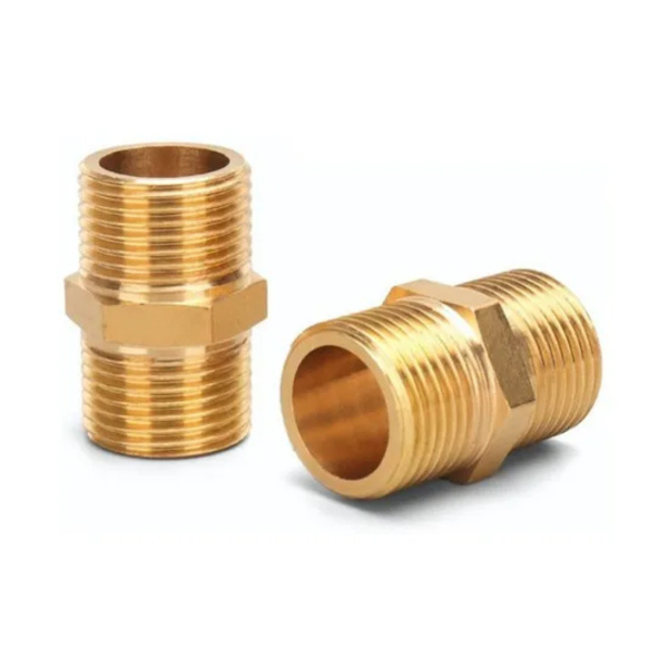 2 peças niple duplo conexão latão 1/2 – 1/2 rosca macho bsp