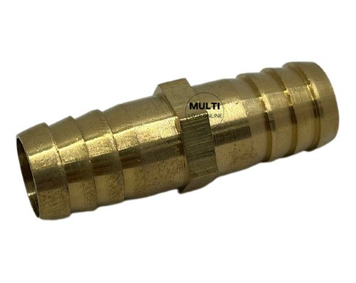 Emenda união reta latão p/ mangueira 6mm 1/4 água ar gás