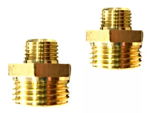 Niple Redução Conexão Latão 1/2 – 1/4 Rosca Bsp