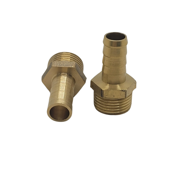 Adaptador latão espigão rosca macho 1/4 p/ mangueira 1/4