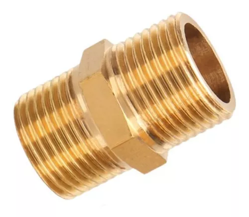 Niple Duplo Conexão Latão 1/4 – 1/4 Rosca Bsp