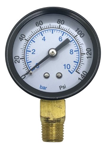 Manômetro rosca vertical 1/4 escala 0 á 10 bar 150 psi 50 mm