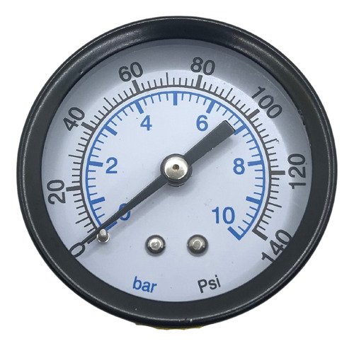 Manômetro horizontal rosca 1/4 bsp escala 0 a 11 bar 160 psi