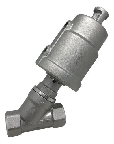 Válvula angular total inox 2/2 vias simples ação rosca 3 pol