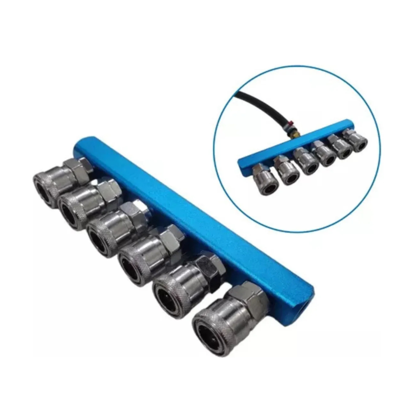 Engate Rapido múltiplo Com Rosca Femea De 1/4 Para Pino De 1/4 - REGUA COM ENGATE 6F COM SM20 - Imagem 3