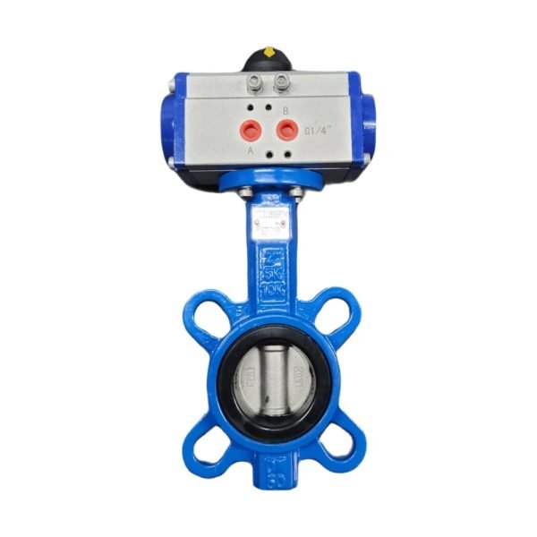 Válvula borboleta 3 polegadas wafer disco inox ved epdm Com Atuador pneumatico