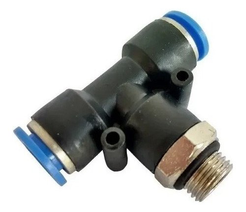 Conexão pneumática tee 12mm x rosca central 1/4 bsp -2 peças