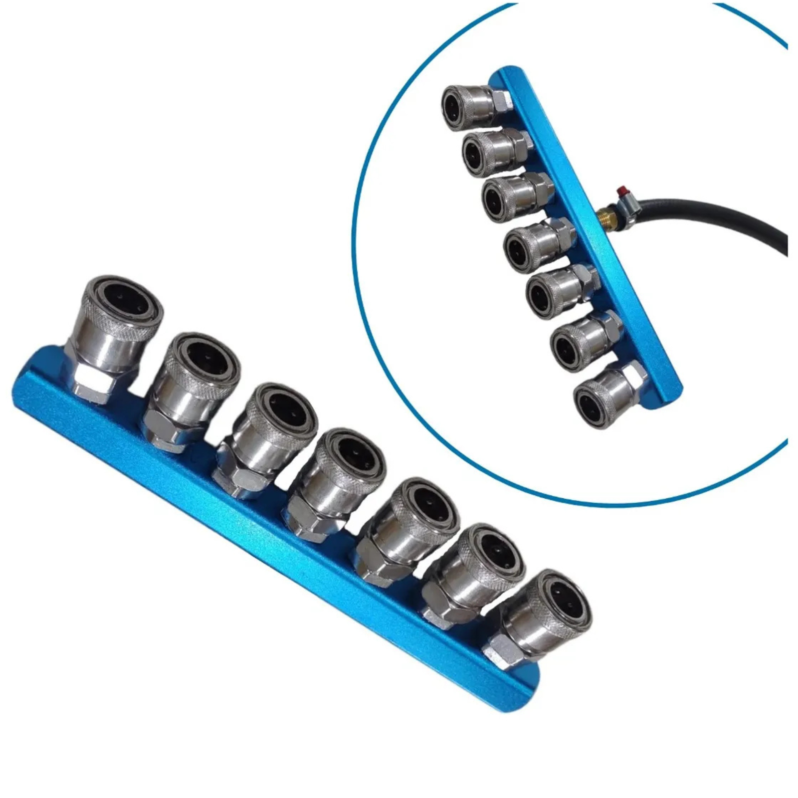 Engate Rapido múltiplo Com Rosca Femea De 1/4 Para Pino De 1/4 - REGUA COM ENGATE 7F COM SM20