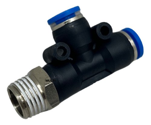 2 pçs conexão tee tubo 8mm rosca lateral 1/4 npt pneumática