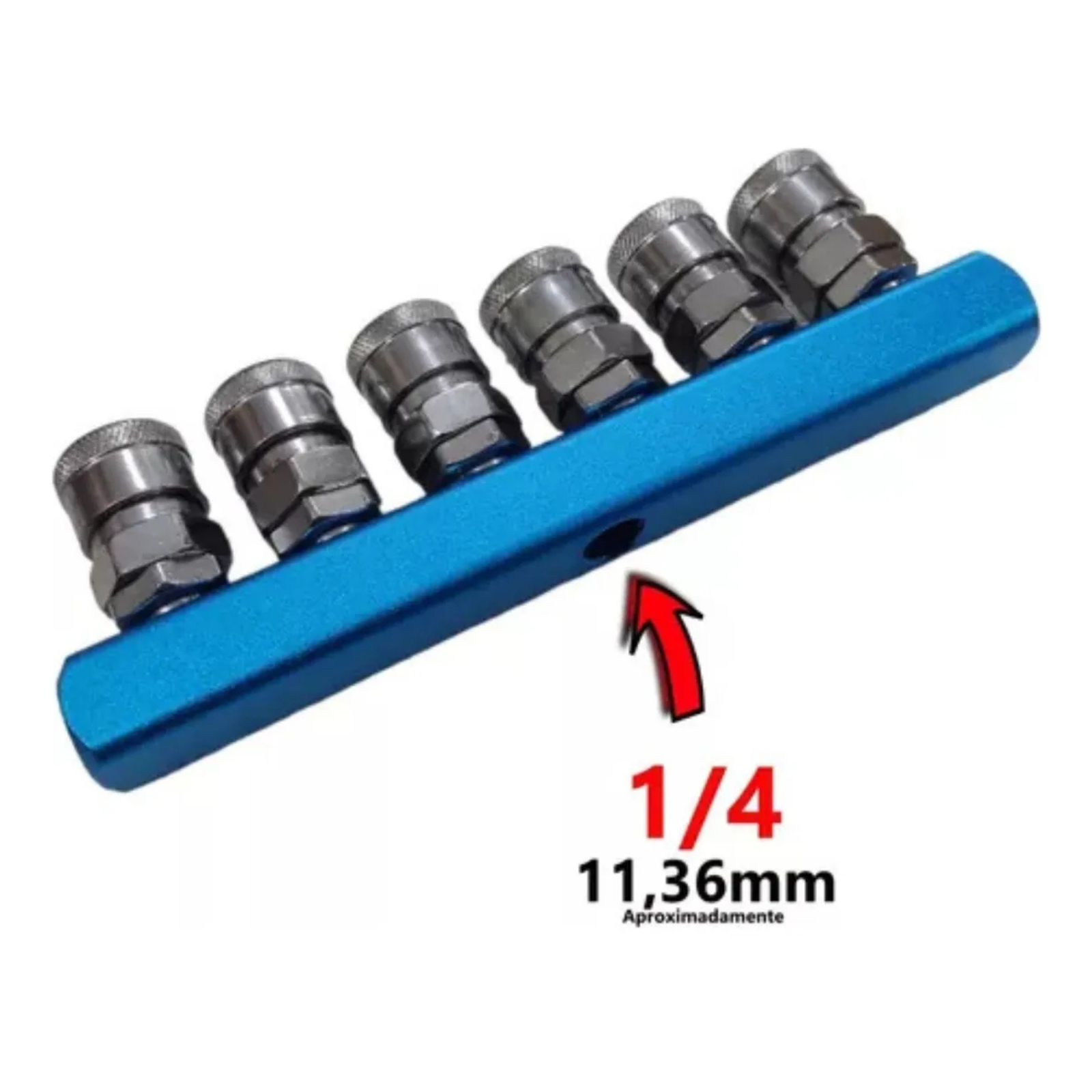 Engate Rapido múltiplo Com Rosca Femea De 1/4 Para Pino De 1/4 - REGUA COM ENGATE 6F COM SM20 - Imagem 4