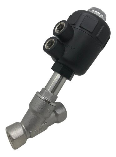 Válvula angular aço inox 2/2 vias simples ação rosca 3 pol