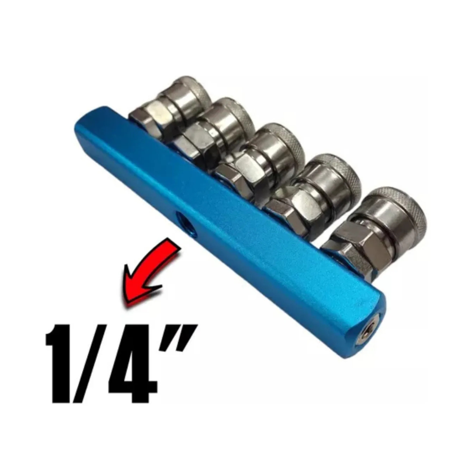 Engate Rapido múltiplo Com Rosca Femea De 1/4 Para Pino De 1/4 - REGUA COM ENGATE 5F COM SM20 - Imagem 4