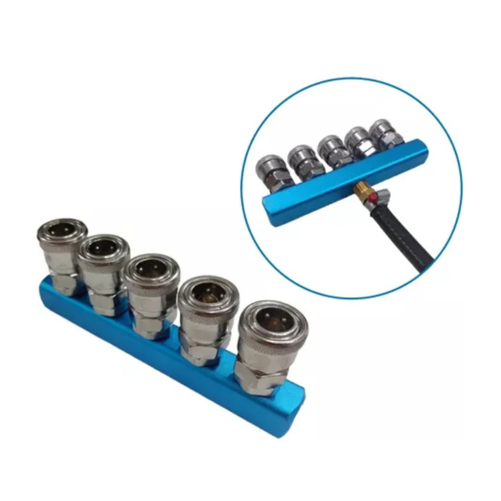 Engate Rapido múltiplo Com Rosca Femea De 1/4 Para Pino De 1/4 - REGUA COM ENGATE 5F COM SM20 - Imagem 5