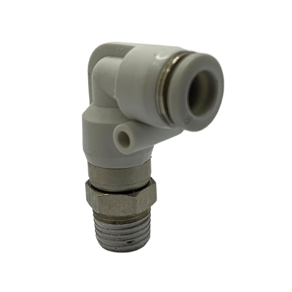 Conexão Rotativa Pneumática Cotovelo Rosca 3/8 NPT Tubo 8mm