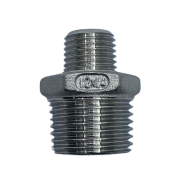 Niple inox 304 150lbs duplo conexão 1″ – 3/4 rosca bsp