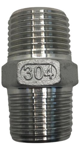 Niple duplo aço inox 304 conexão rosca 3/8 150lbs